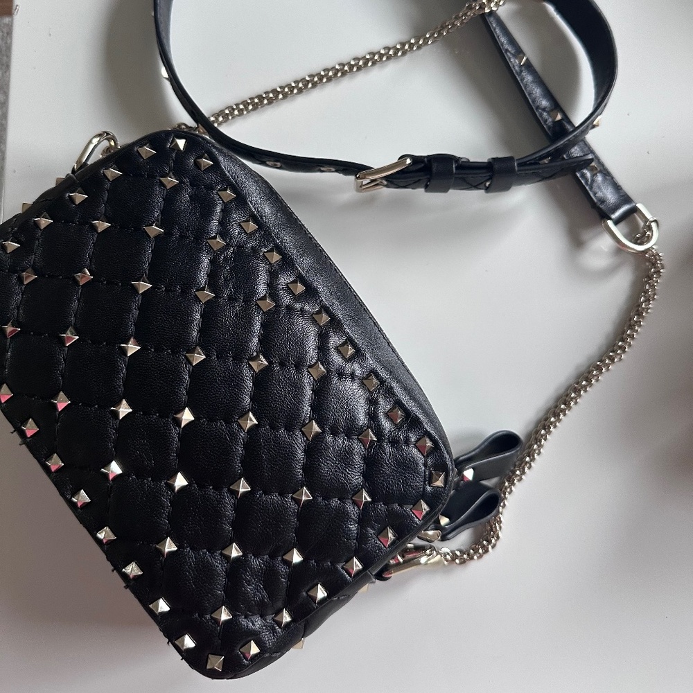 Valentino Rockstud Black Crossbody with Silver Hardware